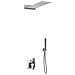 Kit Doccia 3 Vie Soffione Rettangolare Acciaio Inox 55x23 Cm Slim 2,5 Mm Con Cascata Cervicale + Presa Acqua + Flessibile + Doccino - Foto miniatura 1