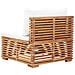 Divano Centrale Da Giardino Con Cuscino Crema Massello Di Teak - Foto miniatura 4