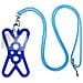 Cordoncino Smartphone + Silicone Universale Espandibile Regolabile 90cm Azzurro - Foto miniatura 1