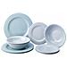 Stoviglie Realizzate In Melamina Colorata. Scatola Da 12 Pezzi Contenente: 4 Piatti Piatti Cm. 28, 4 Piatti Fondi Cm. 20, 4 Piatti Da Dessert Cm. 20 - Foto miniatura 1