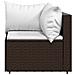 Set Mobili da Giardino 4 pz con Cuscini in Polyrattan Marrone - Foto miniatura 8