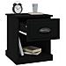 Comodini 2 Pz Neri 39x39x47,5 Cm In Legno Multistrato - Foto miniatura 6