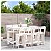 Set Bar Da Giardino 9 Pz Bianco In Legno Massello Di Pino - Foto miniatura 1
