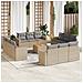Set Divano da Giardino 13 pz con Cuscini Beige in Polyrattan - Foto miniatura 2