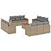 Set Divano da Giardino 13 pz con Cuscini Beige in Polyrattan - Foto miniatura 1
