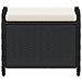Sgabello Giardino con Cuscino Nero 58x46x46 cm in Polyrattan - Foto miniatura 5