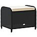 Sgabello Giardino con Cuscino Nero 58x46x46 cm in Polyrattan - Foto miniatura 7