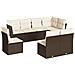 Set Divani Da Giardino 8 Pz Con Cuscini Marrone In Polyrattan - Foto miniatura 2