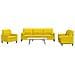 Set Di Divani 3 Pz Con Cuscini E Rinforzi Giallo In Velluto - Foto miniatura 1