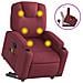 Poltrona Alzapersona Massaggio Reclinabile Rosso Vino Tessuto - Foto miniatura 1