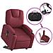 Poltrona Alzapersona Massaggio Reclinabile Rosso Vino Tessuto - Foto miniatura 5