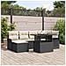 Set da Giardino 7 Pezzi con Cuscini Nero in Polyrattan - Foto miniatura 2