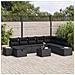 Set Divano da Giardino 9 Pezzi con Cuscini Nero Polyrattan - Foto miniatura 2