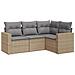 Set Divano da Giardino 4 pz con Cuscini Beige in Polyrattan - Foto miniatura 1