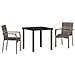Set da Pranzo per Giardino con cuscino 3 pcs Grigio Poly Rattan - Foto miniatura 1