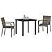 Set da Pranzo per Giardino con cuscino 3 pcs Grigio Poly Rattan - Foto miniatura 3