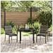 Set da Pranzo per Giardino con cuscino 3 pcs Grigio Poly Rattan - Foto miniatura 4