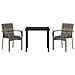 Set da Pranzo per Giardino con cuscino 3 pcs Grigio Poly Rattan - Foto miniatura 7