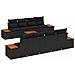 Set Divano da Giardino con cuscino 9 pcs Nero Poly Rattan - Foto miniatura 1