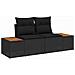 Set Divano da Giardino con cuscino 9 pcs Nero Poly Rattan - Foto miniatura 4