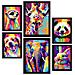 Set Di 6 Stampe Animali Amichevoli In Formato Ritratto. Vivaci Illustrazioni In Stile Acquerello Di Animali Sorridenti. Design D'interni. A3 & A4 Senza Cornice - Foto miniatura 1