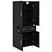 Credenza Rovere Nero 69,5 x 34 x 180 cm Legno multistrato - Foto miniatura 5