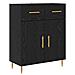 Credenza Rovere Nero 69,5 x 34 x 180 cm Legno multistrato - Foto miniatura 6