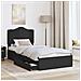 Letto con Contenitore Nero 100 x 200 cm Legno multistrato - Foto miniatura 3
