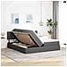 Letto con Contenitore Grigio scuro 200 x 200 cm Pelle Sintetica - Foto miniatura 4
