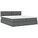 Letto con Contenitore Grigio scuro 200 x 200 cm Pelle Sintetica - Foto miniatura 5
