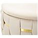 Set 2 Pouf Contenitore Shanty In Velluto Crema Con Fascia Dorata Ø37x42 E Ø28x35 Cm - Foto miniatura 3