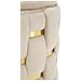 Set 2 Pouf Contenitore Shanty In Velluto Crema Con Fascia Dorata Ø37x42 E Ø28x35 Cm - Foto miniatura 5