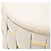 Set 2 Pouf Contenitore Shanty In Velluto Crema Con Fascia Dorata Ø37x42 E Ø28x35 Cm - Foto miniatura 6