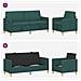 Set di Divani con Storage 2 pcs Verde Scuro Poliestere - Foto miniatura 4