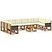 Set di divani da esterno con cuscino 11 pcs Naturale e Crema - Foto miniatura 1