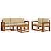 Set di divani da esterno con cuscino 6 pcs Naturale e Beige - Foto miniatura 1