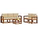 Set di divani da esterno con cuscino 6 pcs Naturale e Beige - Foto miniatura 3