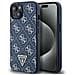 Guess Custodia Metallica A Forma Di Triangolo Con Logo Per Iphone 15 Plus / 14 Plus - Blu - Foto miniatura 1