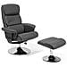 Poltrona Massaggiante / riscaldante E Poggiapiedi Pelle Sintetica Grigia Legend - Foto miniatura 18
