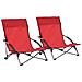 Sedie da Spiaggia Pieghevoli 2 pz in Tessuto Rosso - Foto miniatura 1