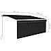 Tenda da Sole Retrattile Manuale con LED 3x2,5 m Antracite - Foto miniatura 7