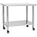 Tavolo Da Lavoro Cucina Con Ruote 100x45x85 Cm In Acciaio Inox - Foto miniatura 1