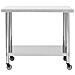 Tavolo Da Lavoro Cucina Con Ruote 100x45x85 Cm In Acciaio Inox - Foto miniatura 3