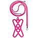 Cordoncino Smartphone Con Silicone Universale Espandibile Regolabile 90cm Fucsia - Foto miniatura 5