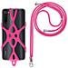 Cordoncino Smartphone Con Silicone Universale Espandibile Regolabile 90cm Fucsia - Foto miniatura 6