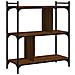 Libreria Rovere Marrone 3 Ripiani 76x32x88 Cm Legno Multistrato - Foto miniatura 2