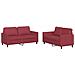Set Di Divani 2 Pz Con Cuscini Rosso Vino In Similpelle - Foto miniatura 2