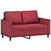 Set Di Divani 2 Pz Con Cuscini Rosso Vino In Similpelle - Foto miniatura 3