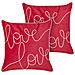 Set Di 2 Cuscini Siderasis Velluto 45 X 45 Cm Rosso Scritta - Foto miniatura 4