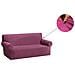 Copridivano Copriseduta Sofà Elasticizzato Tinta Unita Smile Tessuto Millerighe 3 Posti Rosa Antico - Foto miniatura 1